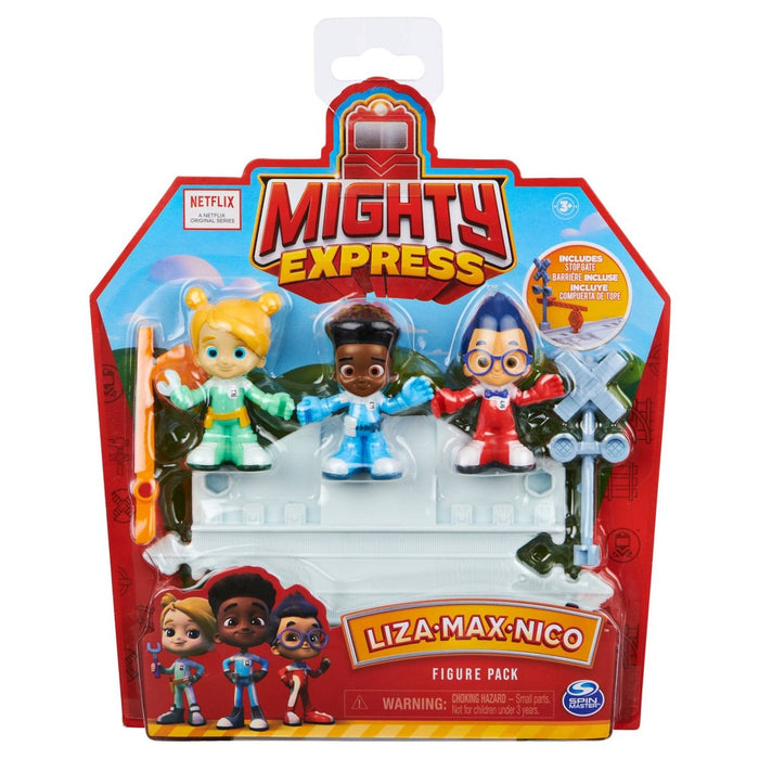 Mighty Express Mini Figures 3pk with Train Track Piece