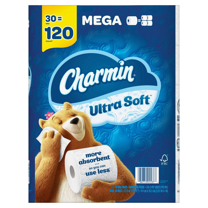 Charmin Ultra Soft Toilet Paper - 30 Mega Rolls