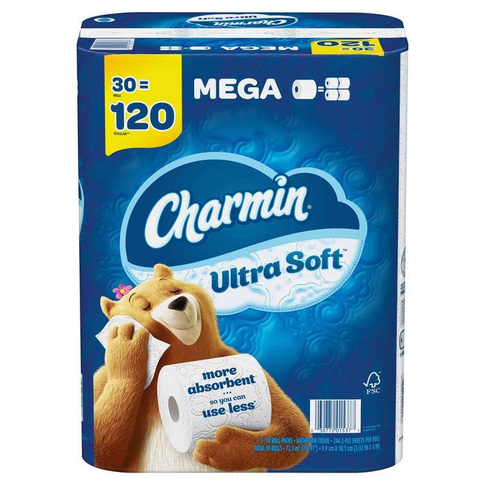 Charmin Ultra Soft Toilet Paper - 30 Mega Rolls