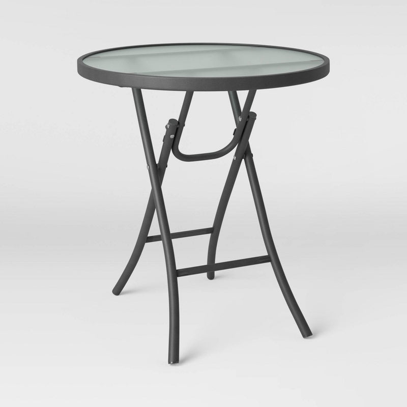 Folding Round Patio Accent Table - Clear - Room Essentials™ (LOCAL PICKUP ONLY)