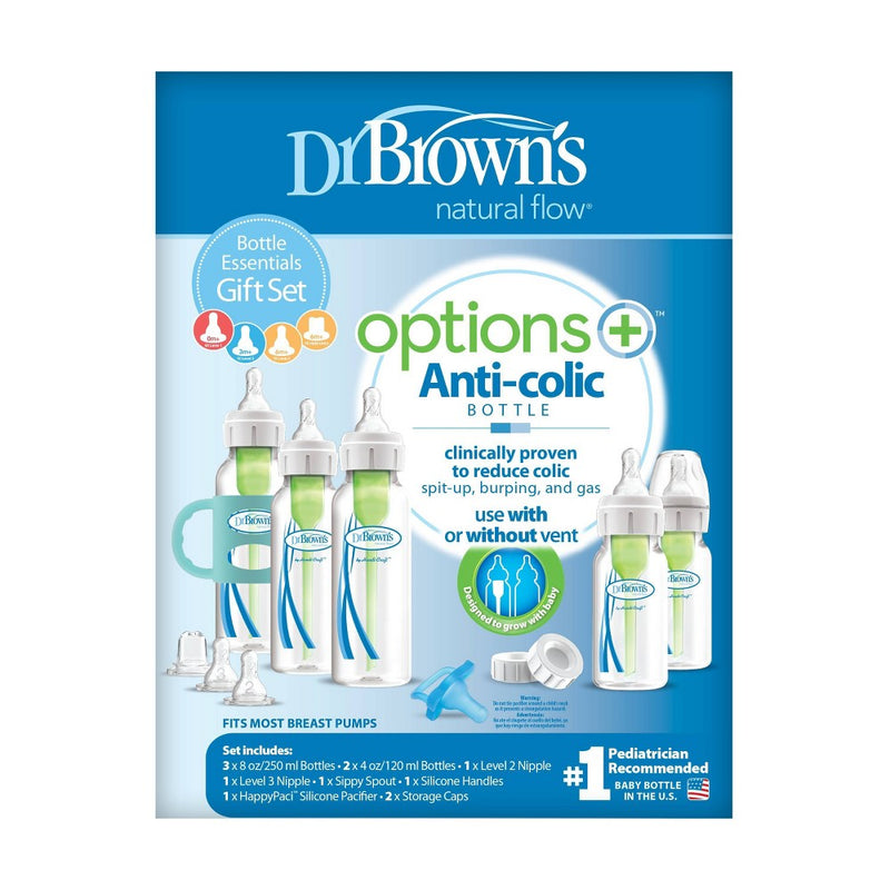 Dr. Brown's Options+ Anti-Colic Baby Bottle Essentials Gift Set - 0-6 Months