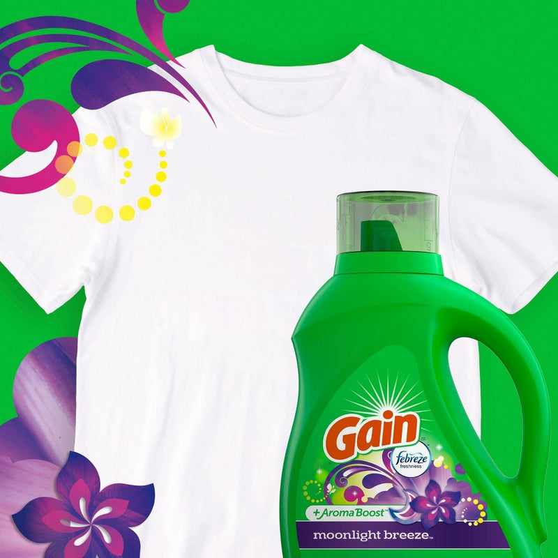 Gain + Aroma Boost Moonlight Breeze Scent HE Compatible Liquid Laundry Detergent - 113 fl oz