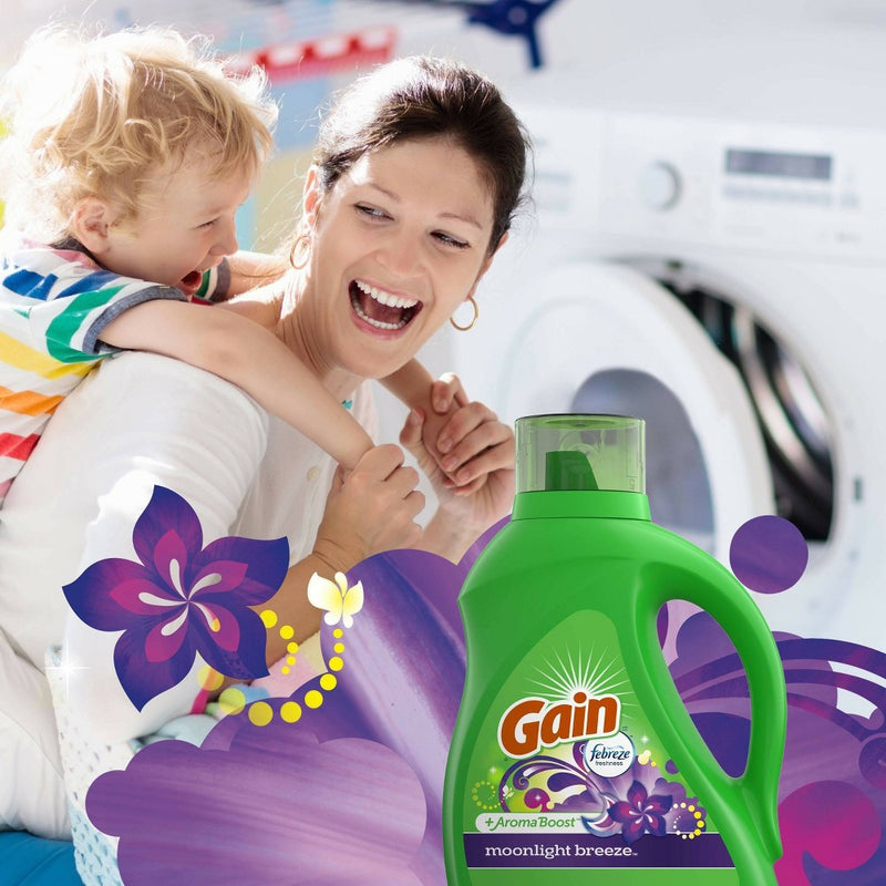 Gain + Aroma Boost Moonlight Breeze Scent HE Compatible Liquid Laundry Detergent - 113 fl oz