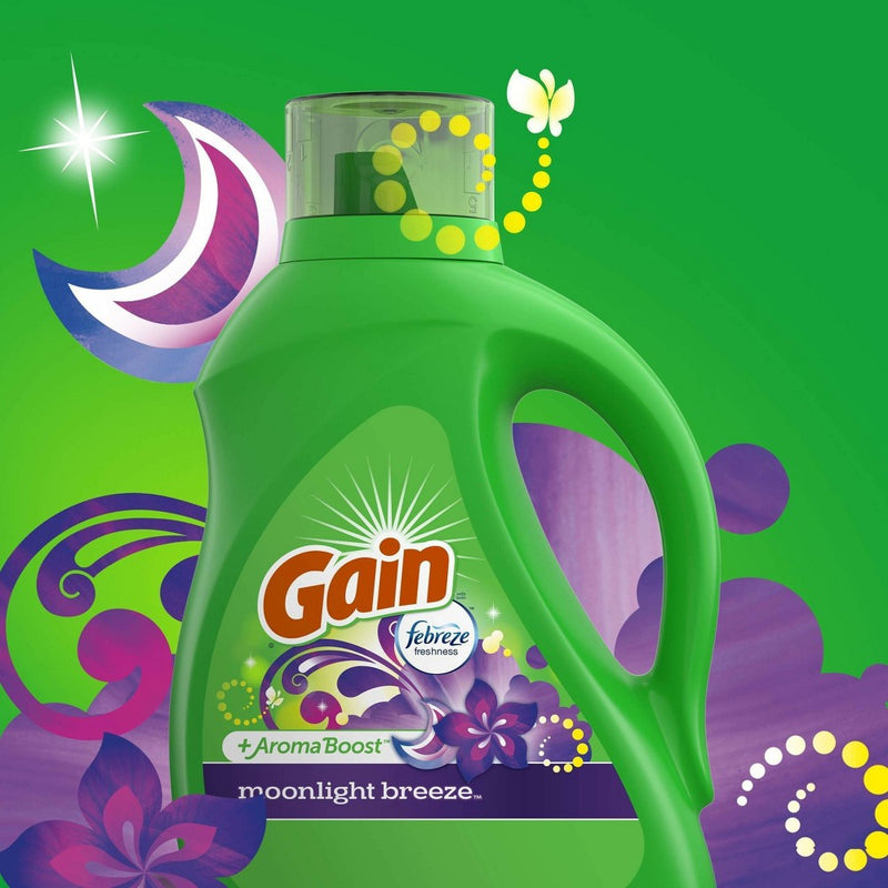 Gain + Aroma Boost Moonlight Breeze Scent HE Compatible Liquid Laundry Detergent - 113 fl oz