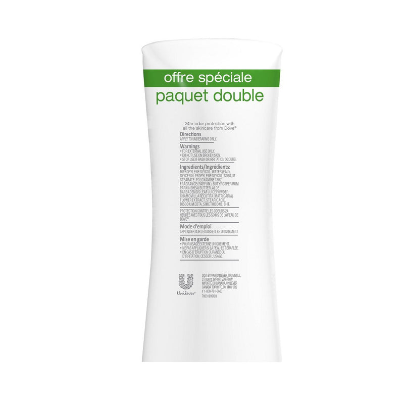 Dove Beauty 0% Aluminum Cucumber & Green Tea Deodorant Stick Twin Pack - 2.6oz/2ct