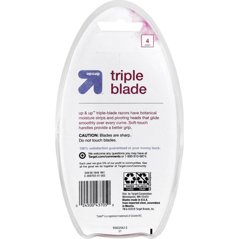 Women's Triple Blade Disposable Razor 4ct - up & up™