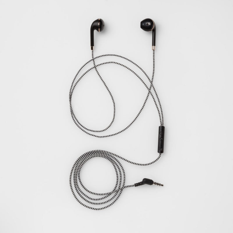 heyday Wired In-Ear Headphones with Carrying Case - Black/Gold/White