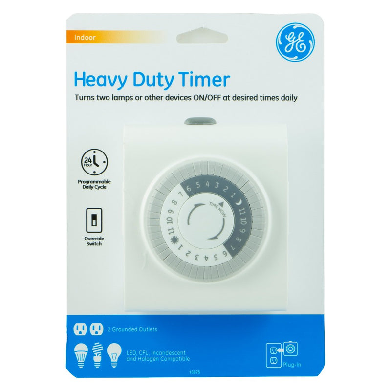 GE Indoor Mechanical Timer 24hr with 2 Outlets