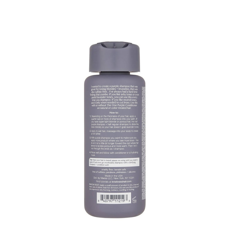 Kristin Ess The One Purple Shampoo Toning for Blonde Hair, Neutralizes Brass and Sulfate Free - 10 fl oz
