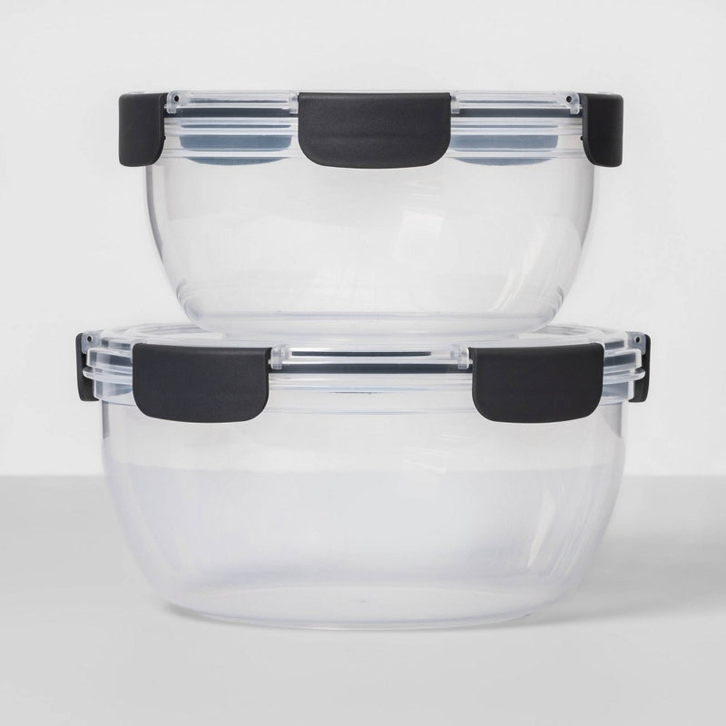 4pc Plastic Round Bowl Set With Lids - Made By Design™
