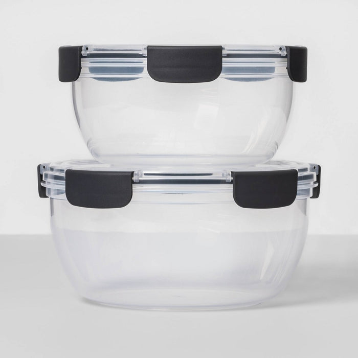 4pc Plastic Round Bowl Set With Lids - Made By Design™