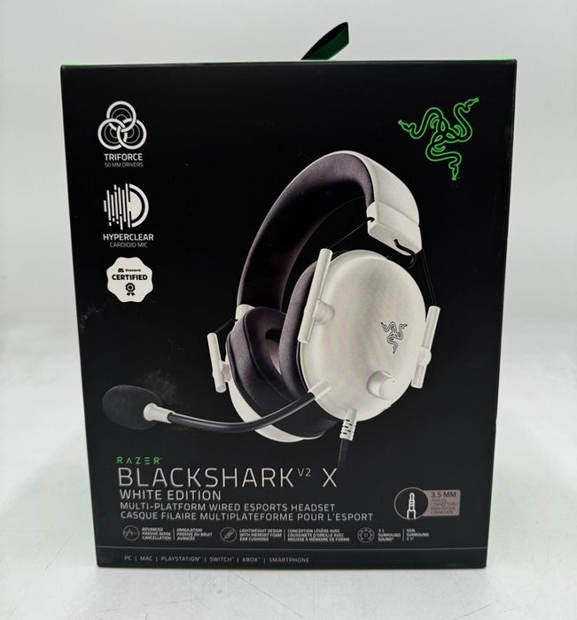 Razer Blackshark V2 X Wired Gaming Headset - White