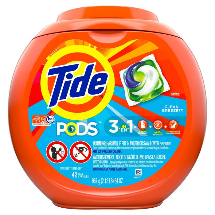 Tide Pods Clean Breeze Laundry Detergent Pacs - 42ct/34oz