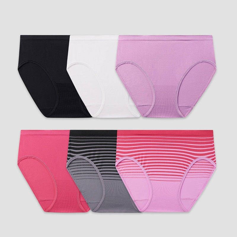 Fruit of the Loom Women's Seamless Hi-Cut 6pk Underwear  - Colors May Vary 6