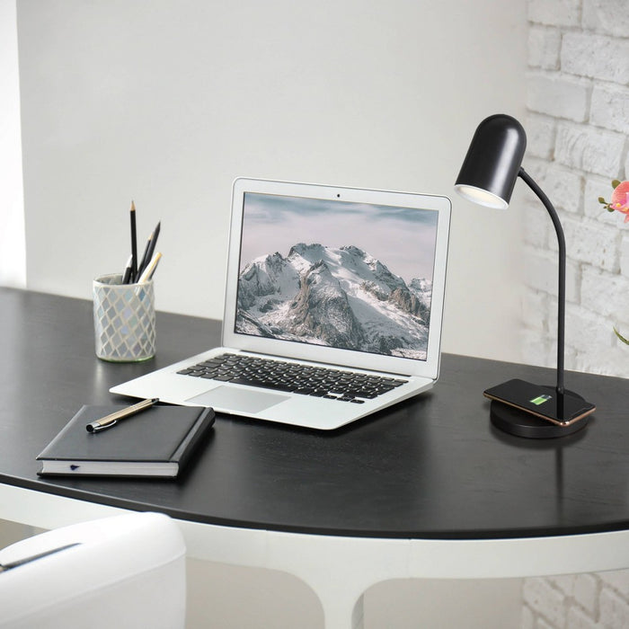LED Brody Wireless Charging Desk Lamp Black - OttLite