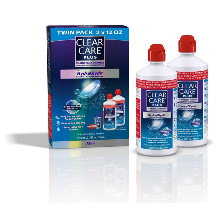 Clear Care Plus with Hydraglyde Twin Pack For Soft Lenses - 24 fl oz EXP 06/2024