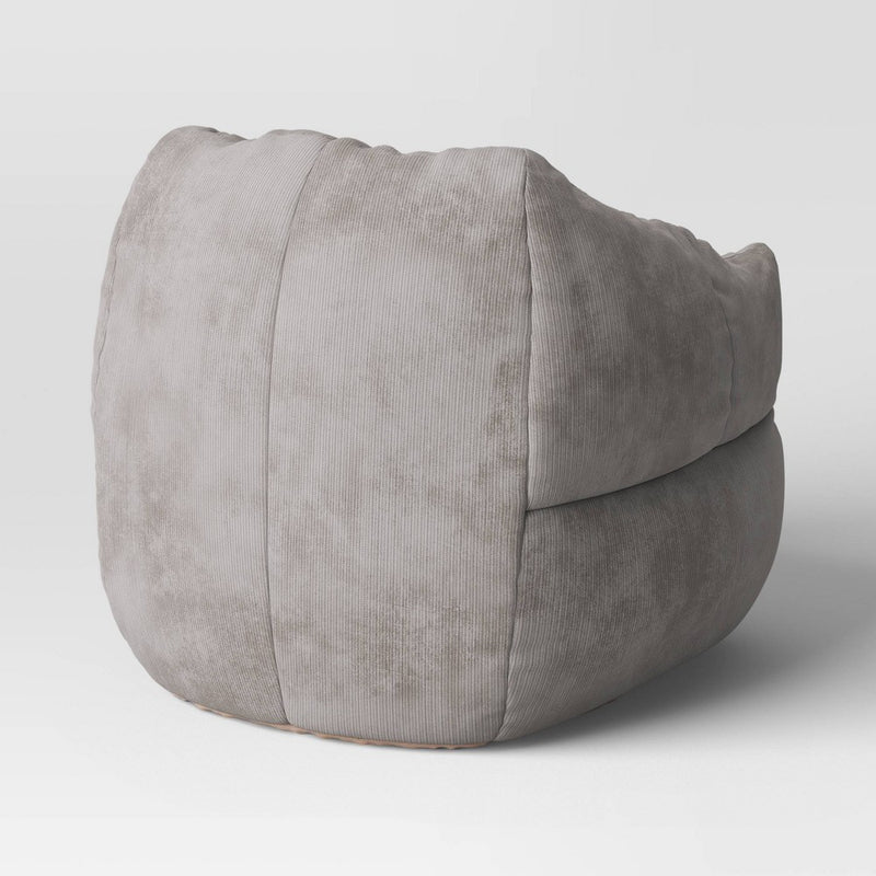 Corduroy Structured Bean Bag Chair Light Gray - Room Essentials™ (LOCAL PICKUP ONLY)