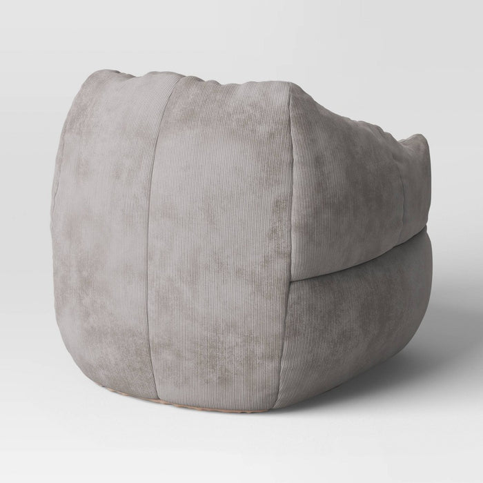 Corduroy Structured Bean Bag Chair Light Gray - Room Essentials™ (LOCAL PICKUP ONLY)