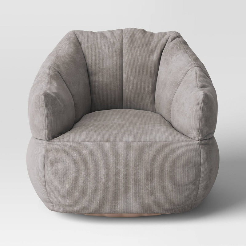 Corduroy Structured Bean Bag Chair Light Gray - Room Essentials™ (LOCAL PICKUP ONLY)