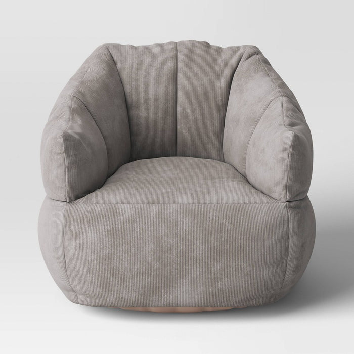 Corduroy Structured Bean Bag Chair Light Gray - Room Essentials™ (LOCAL PICKUP ONLY)