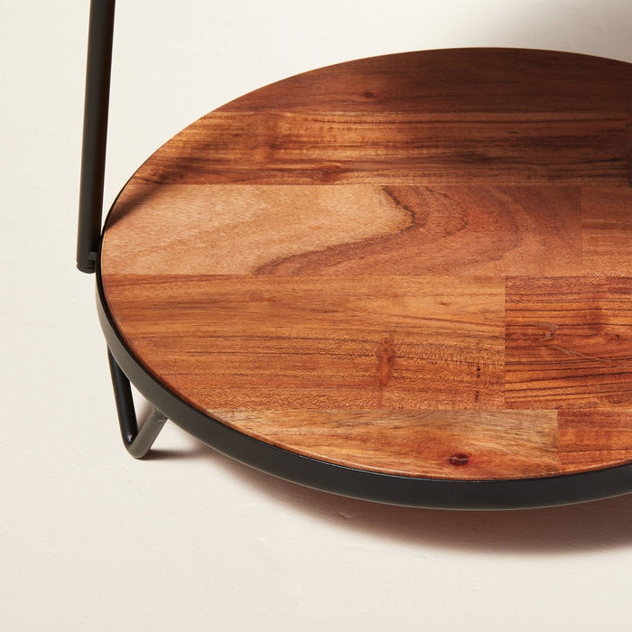 2-Tier Wood & Metal Serving Stand - Hearth & Hand™ with Magnolia