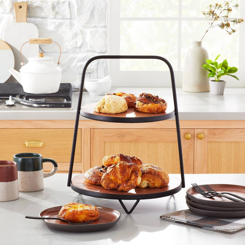 2-Tier Wood & Metal Serving Stand - Hearth & Hand™ with Magnolia