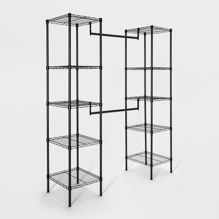 4-8' Wire Closet System Black - Brightroom™ (LOCAL PICKUP ONLY)