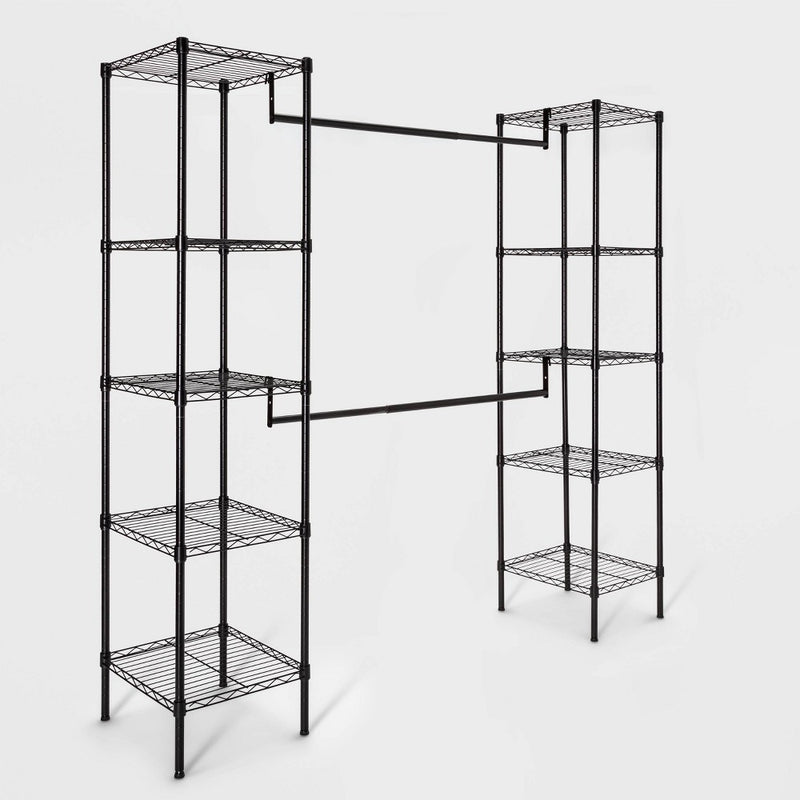 4-8' Wire Closet System Black - Brightroom™ (LOCAL PICKUP ONLY)
