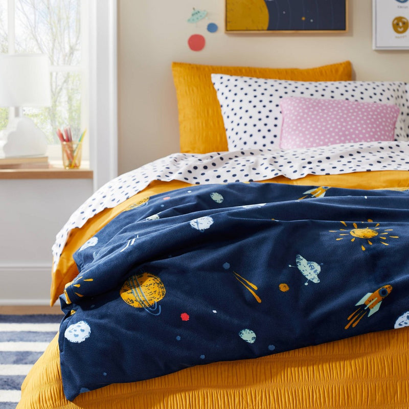 60"x40" 6lbs Waterproof Removable Cover Weighted Blanket Space Navy - Pillowfort™