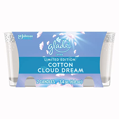 Glade Candle Jar, Air Freshener, Cotton Cloud Dream, 3.4 oz, 2 Count