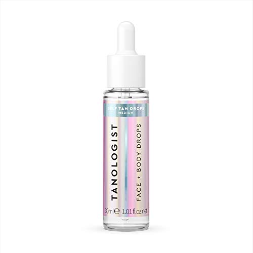 Tanologist Face and Body Drops, Medium- Illuminating Self Tan Drops, Vegan and Cruelty Free - 1.01 Fl Oz