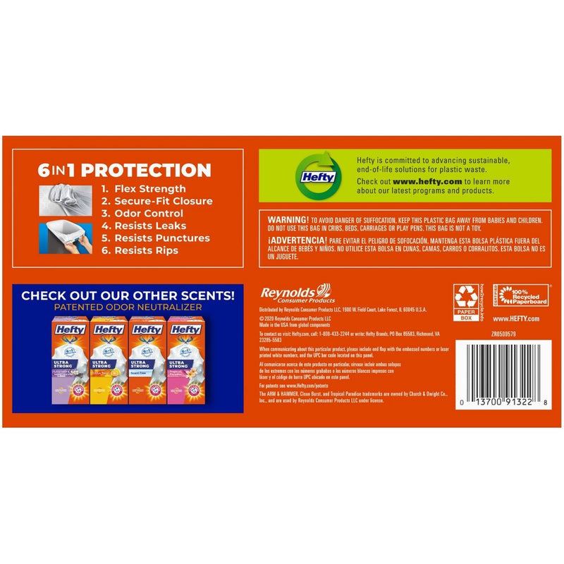 Hefty Ultra Strong Renew Clean Burst Tall Kitchen Trash Bags - 13 Gallon - 50ct