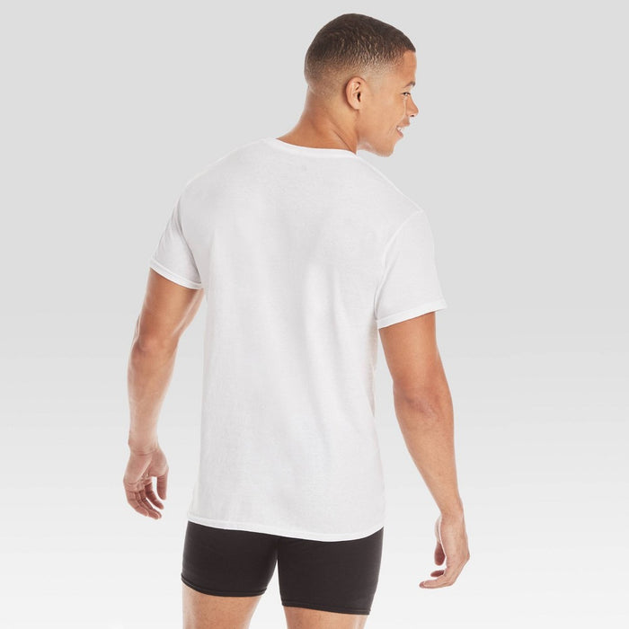 Hanes Men's 6Pk Crew Neck T-Shirt With Fresh IQ - White XL
