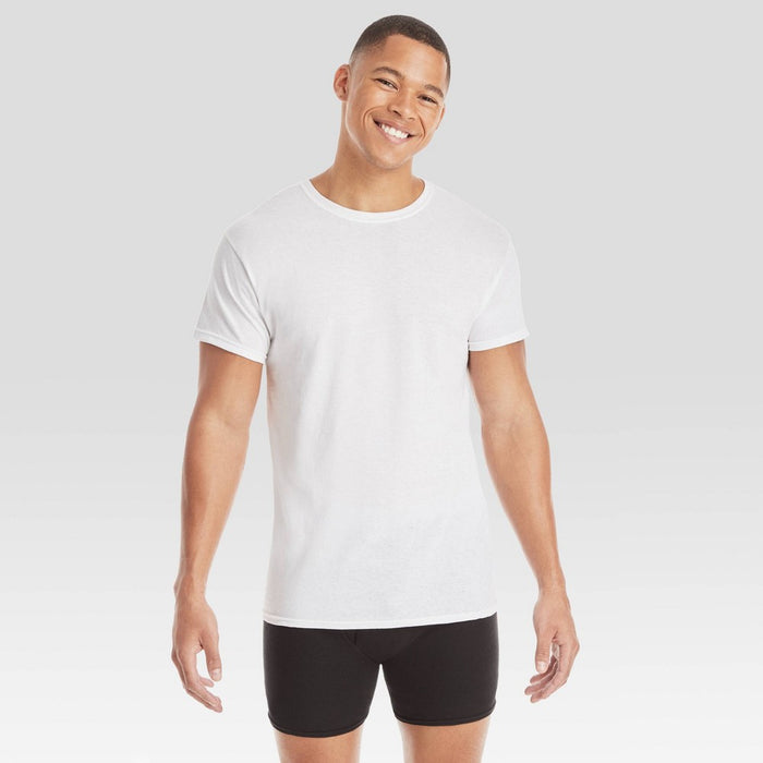 Hanes Men's 6Pk Crew Neck T-Shirt With Fresh IQ - White XL