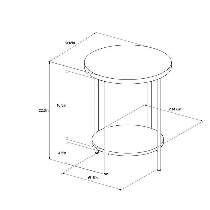 Wood and Metal Round End Table Black - Room Essentials™