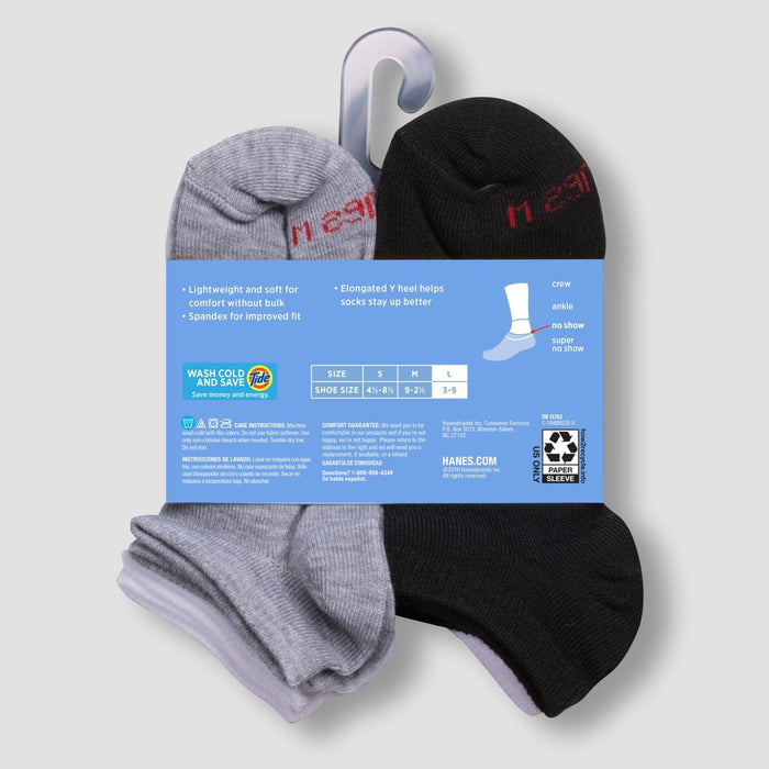 Hanes Boys' 20pk No Show Athletic Socks - Colors May Vary M