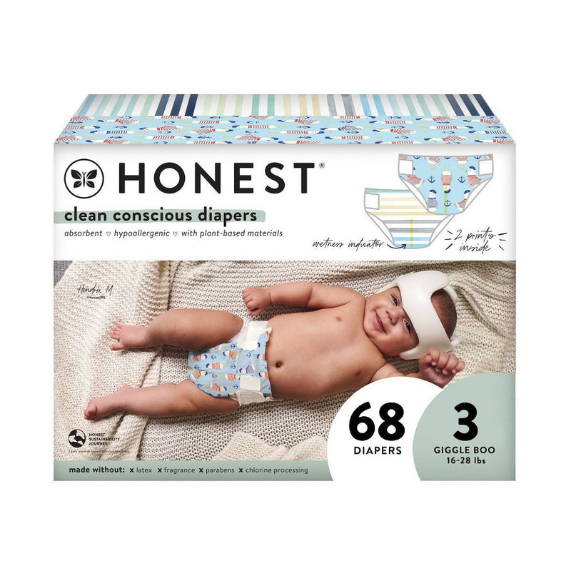 The Honest Company Disposable Diapers Feelin' Nauti & Classic Stripes - Size 3 - 68ct810022916742