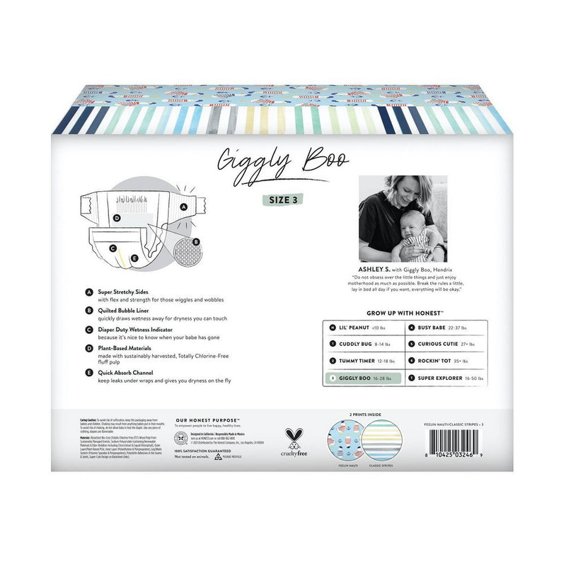 The Honest Company Disposable Diapers Feelin' Nauti & Classic Stripes - Size 3 - 68ct810022916742