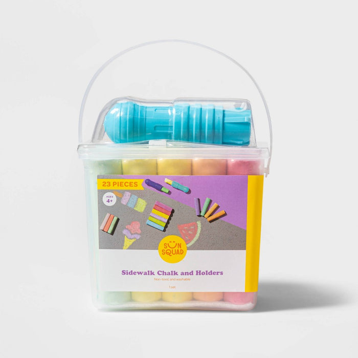 20pc Chalk Set & Bucket with 2 Holders - Sun Squad™