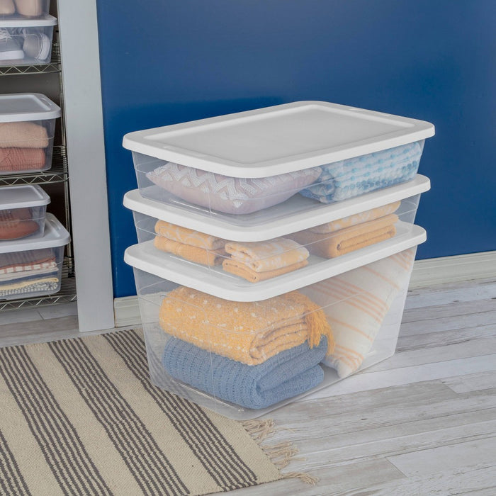 41qt Clear Under Bed Storage Box White - Room Essentials™