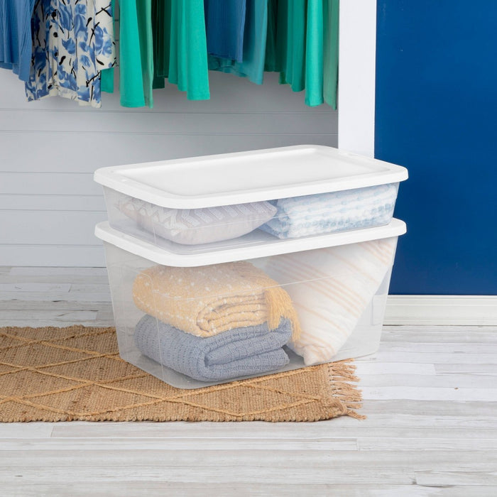 41qt Clear Under Bed Storage Box White - Room Essentials™