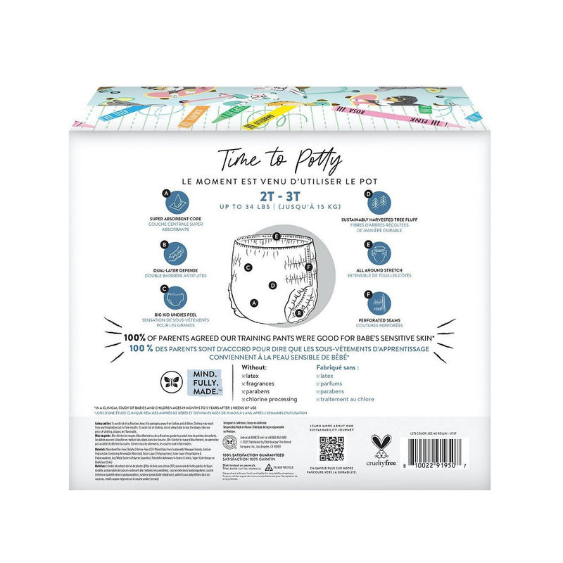 The Honest Company Gender Neutral Training Pants - Let's Color + See Me Rollin - Size 2T-3T - 42ct