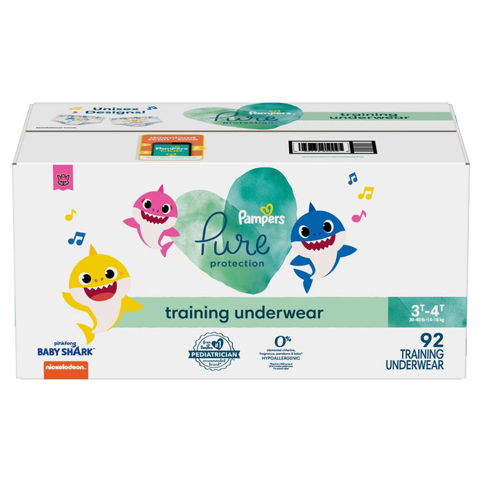 Pampers Pure Protection Training Underwear - Baby Shark - Size 3T-4T - 92ct