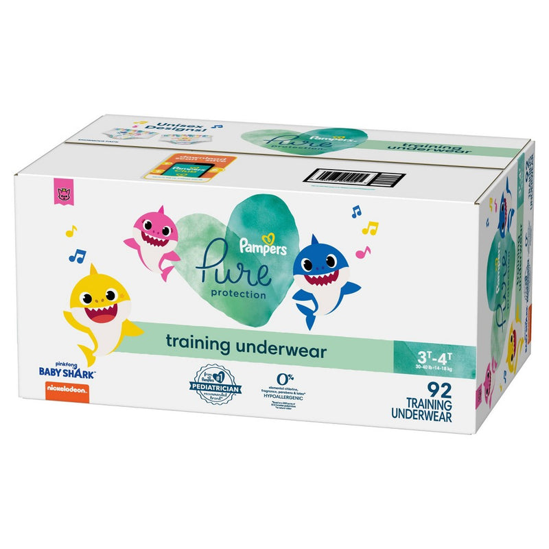 Pampers Pure Protection Training Underwear - Baby Shark - Size 3T-4T - 92ct
