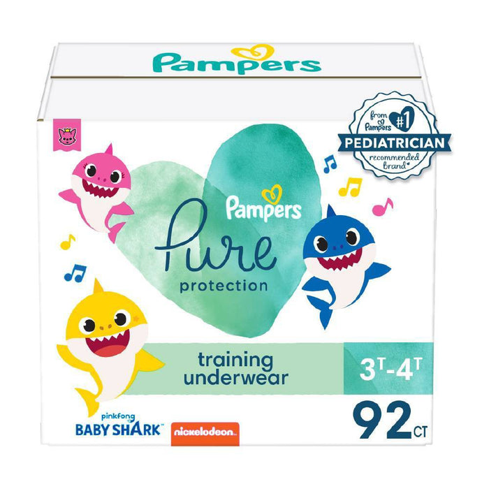 Pampers Pure Protection Training Underwear - Baby Shark - Size 3T-4T - 92ct