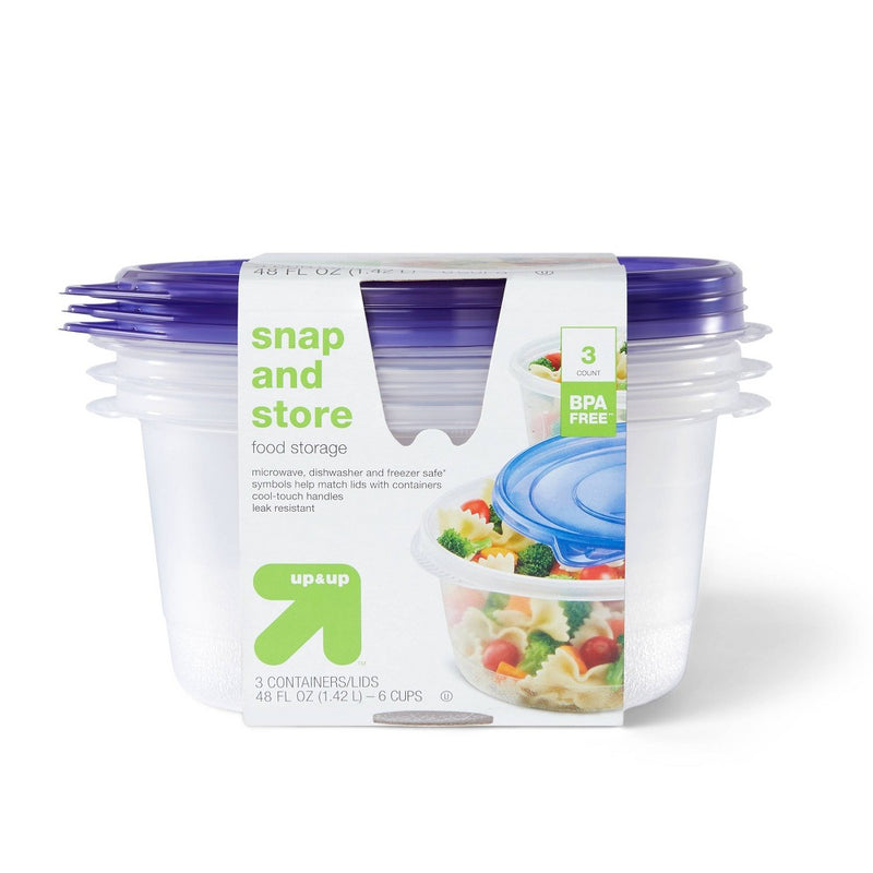 Snap and Store Medium Round Bowl Food Storage Container - 3ct/48 fl oz - up & up™