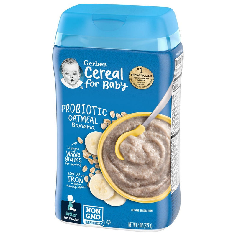 Gerber Probiotic Oatmeal Banana Baby Cereal - 8oz