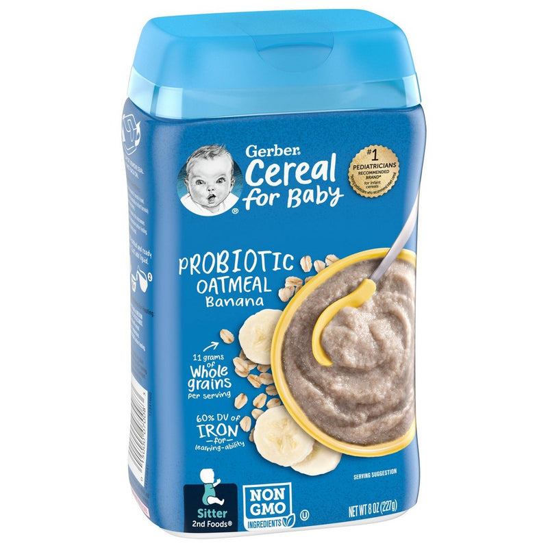 Gerber Probiotic Oatmeal Banana Baby Cereal - 8oz