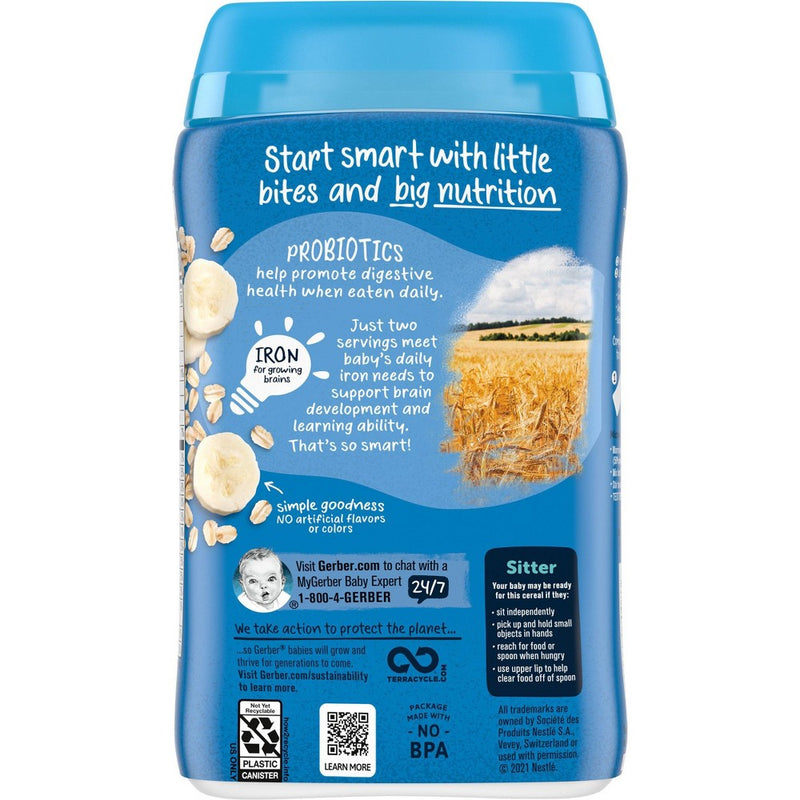 Gerber Probiotic Oatmeal Banana Baby Cereal - 8oz