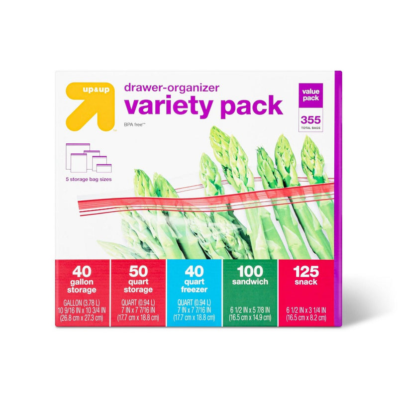 Food Storage Bags Variety Pack - Clear - 355ct - up & up™